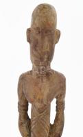 Antik faragott fa afrikai szobor, m: 38 cm