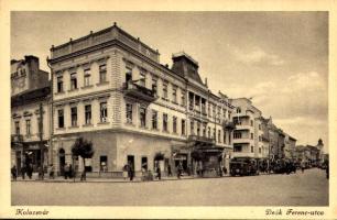 Kolozsvár, Cluj; Deák Ferenc utca, Dombi üzlete, mentőautó / square, shops, ambulance