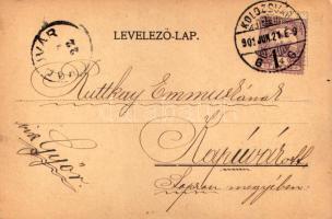 1901 Kolozsvár, Cluj; Wesselényi Miklós utca. Kováts P. fiai kiadása + titkosírás / street + cryptog...