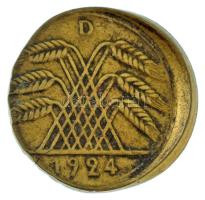 Német Birodalom / Weimari Köztársaság 1924D 5pf Al-bronz technológiai hibás veret (látványosan félre...