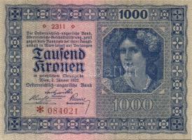 Ausztria / Osztrák-Magyar Bank 1922. 1000K (4x) egymás utáni sorszámokkal T:I-