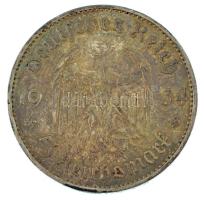Német Harmadik Birodalom 1934E 5M Ag "Náci hatalom első évfordulója" T:VF / German Third E...