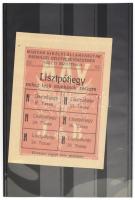 cca 1910 MÁV Lisztpótjegy nehéz testi munkások számára. kisív