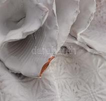 Kovács Éva (1938-): Nagyméretű kislány virágcsokorral. Jelzett, sérülésekkel, m: 46 cm /// KIZÁRÓLAG...