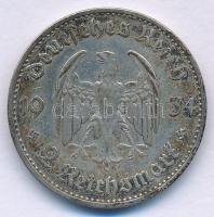 Német Harmadik Birodalom 1934A 2M Ag "Náci hatalom első évfordulója" T:XF,VF patina
Germa...