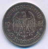 Német Harmadik Birodalom 1934D 2M Ag "Náci hatalom első évfordulója" T:AU patina
German T...