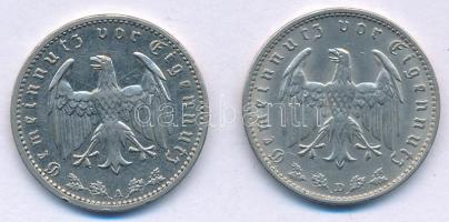 Német Harmadik Birodalom 1937D 1M Ni + 1939A 1M Ni T:AU,XF ph. German Third Reich 1937D 1 Reichsmark...
