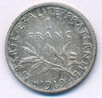 Franciaország 1919. 1Fr Ag T:AU patina  France 1919. 1 Franc Ag C:AU patina  Krause KM#844.1