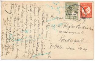 1930 Ópálos, Ó-Pálos, Ópaulis, Paulis (Arad-Hegyalja); vasútállomás vasutasokkal / railway station w...