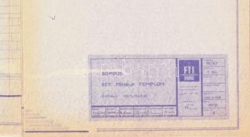 1976-79 Soproni Szt, Mihály termplom felújítási tervrajzai, Földmérő és Talavizsgáló Vállalat, soksz...