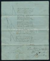 cca 1850 Walter Mihály: Tizenhárom vértanú c. verésnek autográf kézirata. Az 1848-as szabadságharc u...