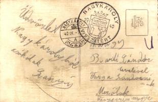 1940 Nagykároly, Carei; leány iskola / Liceul de fete / girl school, automobile. photo + "1940 ...