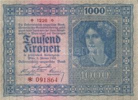 Ausztria / Osztrák-Magyar Bank 1922. 1000K (4x) kis ugrású sorszámokkal T:I
