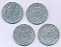 Német Harmadik Birodalom 1935. 50pf Al (4xklf verdejel: A, D, G, J) T:VF,F ph. German Third Reich 19...