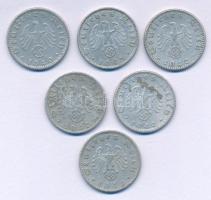 Német Harmadik Birodalom 1940-1943. 50pf Al (6xklf évszám, vagy verdejel) T:VF,F ph. German Third Re...