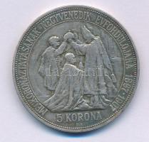 1907KB 5K Ag "Ferenc József megkoronázásának 40. évfordulója" T:VF patina Hungary 1907KB 5...