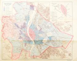 Budapest székesfővárosi építési övezeti térképe, 1:30.000, Bp., Magyar Földrajzi Intézet Rt., hajtott, szakadt, 58x70 cm.