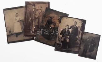 cca 1910 5 db változatos ferrotípia 7x9 cm ig