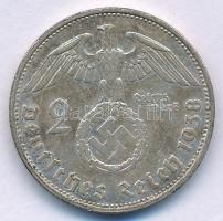 Német Harmadik Birodalom 1938G 2M Ag "Hindenburg" T:XF patina German Third Reich 1938G 2 M...