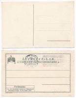 2 db régi magyar uralkodói képeslap: IV. Károly, Zita és családja + A királyi pár saját kezű üdvözlő...