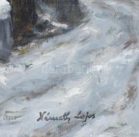 Németh Lajos (XX. sz. vége/XXI. sz. eleje): Krisztus kereszt az erdőn. Olaj, farost. Jelzett. 50x40 ...