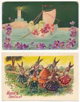 11 db RÉGI húsvéti üdvözlő képeslap vegyes minőségben / 11 pre-1949 Easter greeting postcards in mixed quality