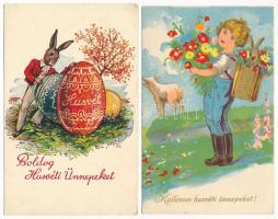 11 db RÉGI húsvéti üdvözlő képeslap vegyes minőségben / 11 pre-1949 Easter greeting postcards in mix...