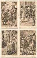 Bibliai jelenetek. Kiadja a Londoni Vall. Traktátus Társulat - 14 db régi vallási képeslap / Biblical scenes - 14 pre-1945 unused religious postcards (Harold Copping)