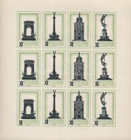 1913 ELMA levélzáró 20-as kisív + 1930 Nemzetközi építészeti kongresszus kisív