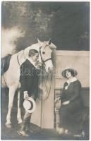 Romantic couple with horse