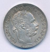 1887KB 1Ft Ag "Ferenc József / Barokk címer" T:AU,XF ph, patina  Adamo M15