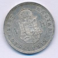 1887KB 1Ft Ag "Ferenc József / Barokk címer" T:AU,XF ph, patina 
Adamo M15