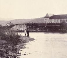 cca 1900 A geletneki Dóczy kastély látképe (Hliník nad Hronom, Felvidék, Besztercebányai járás, Bars...