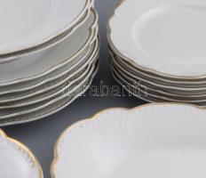 Zsolnay antik pöttyözött mintás étkészlet. Hiányokkal. Jelzett, kopott