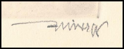 Hincz Gyula (1904-1986): Rákóczy francia tiszteket fogad. Rézkarc, papír, jelzett. 20×29 cm