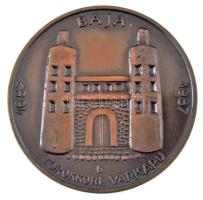 Bartos Endre (1930-2006) 1987. &quot;Baja - Törökkori várkapu 1687 - 1987&quot; kétoldalas bronz emlékérem (42,5mm) T:AU