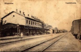 1915 Homonna, Homenau, Humenné; vasútállomás / railway station (fl)