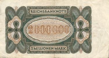 Német Birodalom / Weimari Köztársaság 1923. 2.000.000M 16mm hosszúságú sorszámmal T:II