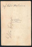 cca 1870 Hölgy portréja, a hátoldalán két név is szerepelaz egyik gróf Nákó Malvina, a másik Gyertyá...