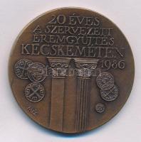 Lapis András (1942- ) 1986. Nemes Marcell műgyűjtő 1885-1930 / 20 éves a szervezett éremgyűjtés Kecskeméten MÉE bronz emlékérem (42,5mm) T:AU Adamo KT1