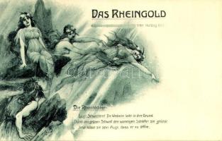 Das Rheingold 1ter Aufzug. Richard Wagner's Heldengestalten nach Originalen von F. Leeke auf 24 Künstlerpostkarten: No. 13., Verlag L. Pernitzsch