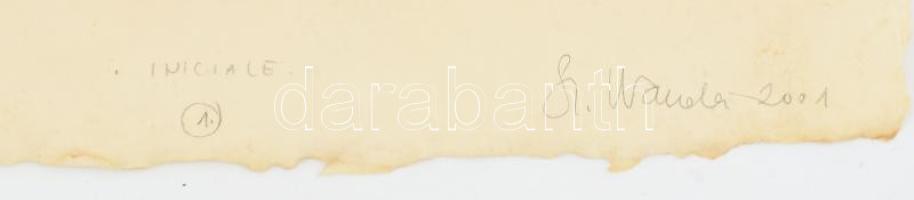 Szyksznian Wanda (1948-): Iniciale 1, 2001. Computer print, merített papír, jelzett, számozott (14/7...