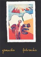 Aknay János (1949-): 7 db computer print, merített papír, mindegyik jelzett és számozott (XXXVII/L)....