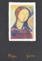 Aknay János (1949-): 7 db computer print, merített papír, mindegyik jelzett és számozott (XXXVII/L)....