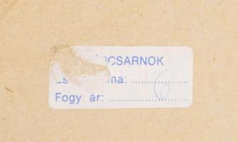 Stefániay Edit (1936 - ): Elveszett paradicsom. Tűzzománc, réz lapok. Jelzett. Kerettel 70x80 cm ///...