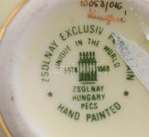 Zsolnay Exclusiv virágmintás kisváza, jelzett, hibátlan, m: 11,5 cm