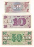 Nagy-Britannia / Katonai kiadás 1972. 5p + 10p + 50P T:UNC,AU
Great Britain / British Armed Forces ...