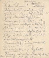 cca 1931 Kézdi-Kovács László (1864-1942) festőművész, műkritikus autográf sorai fiához, Kézdi-Kovács...