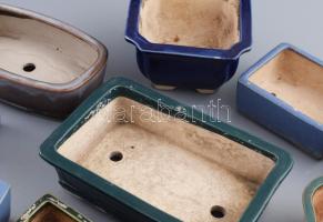 11 darab bonsai kaspó, különféle méretben, közte sérüléssel, h: 20 cm alatt