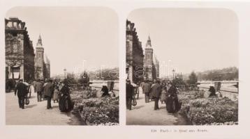 cca 1900 Franciaország 35 db sztereofotó városképekkel. Verona, Nizza, Párizs, Menton stb / 50 Frenc...